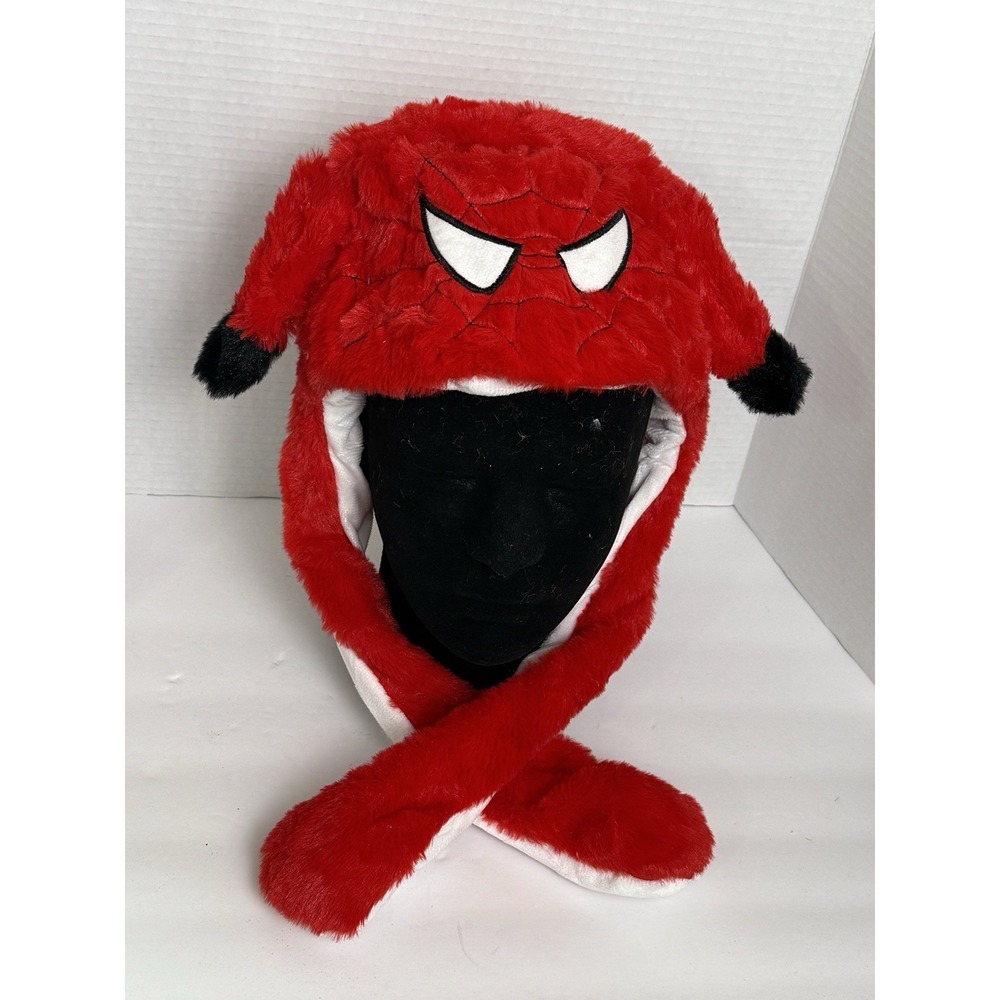 Marvel Spider-Man Moving Ear Hat Plush Red Floppy Trapper Hat One Size